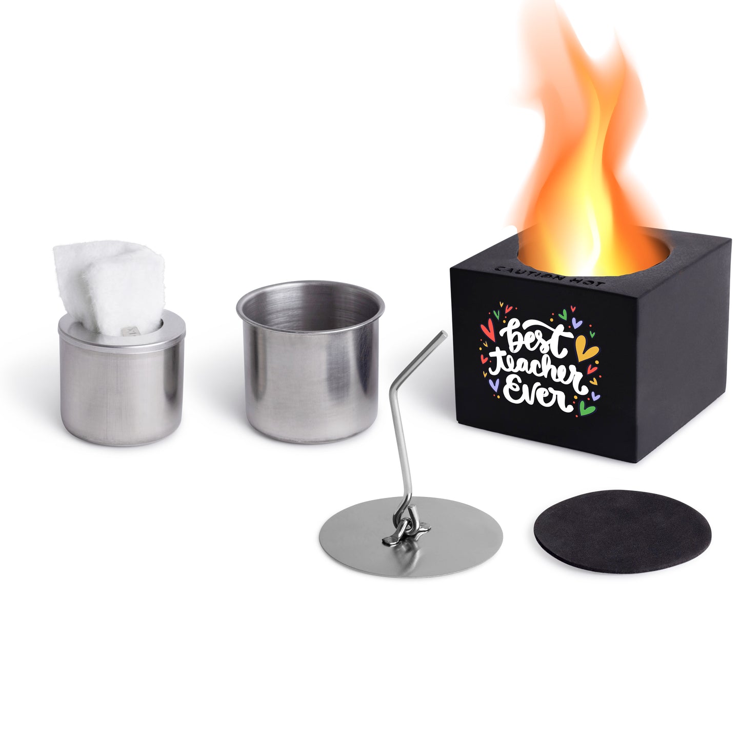 Indoor/Outdoor Tabletop Fire Pit - "Best Teacher Ever"