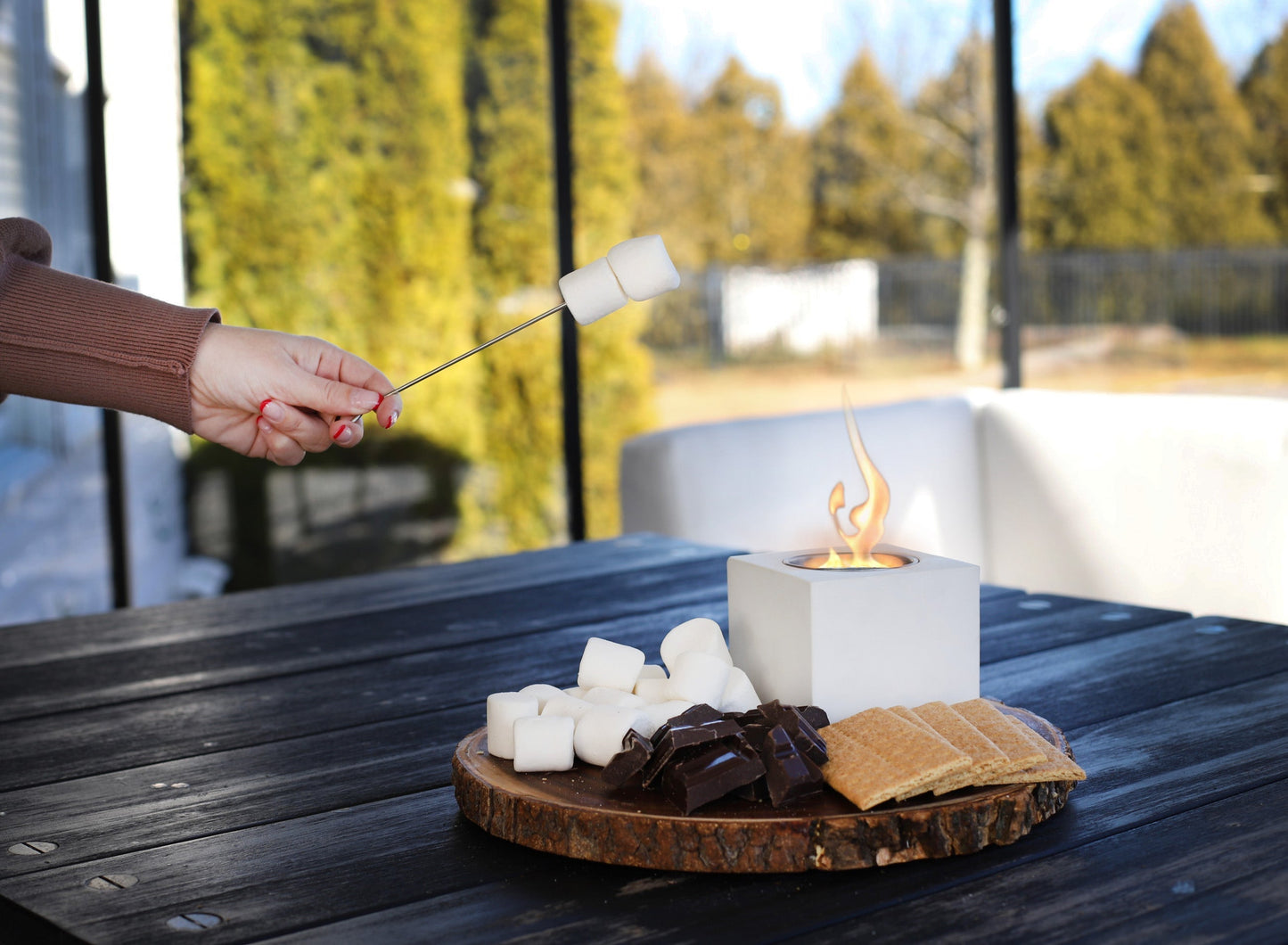 Indoor/Outdoor Tabletop Fire Pit - "Happy Hanukkah"