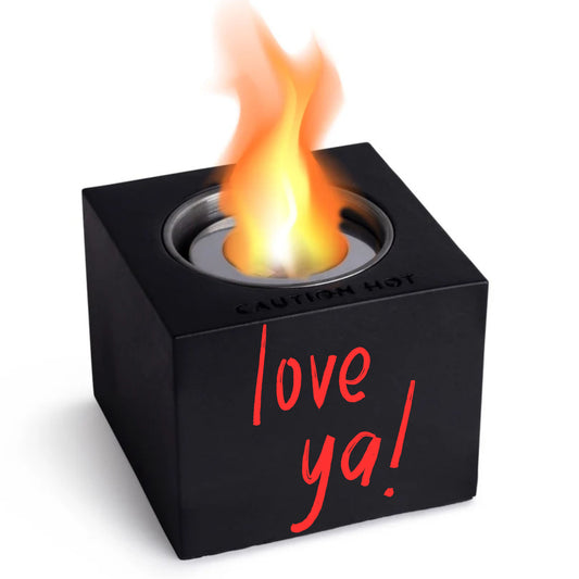 Indoor/Outdoor Tabletop Fire Pit - "love ya"