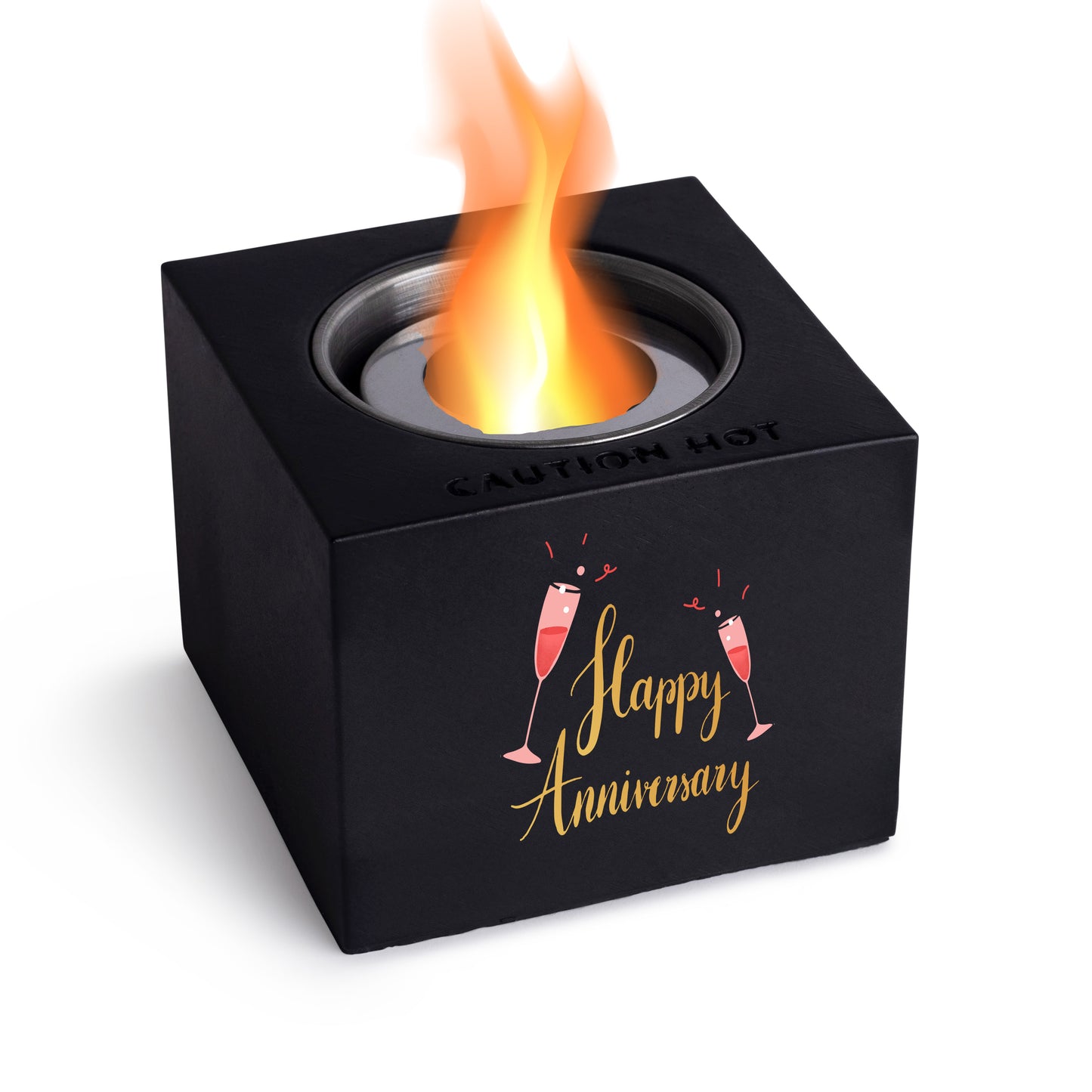 Indoor/Outdoor Tabletop Fire Pit - "Happy Anniversary"