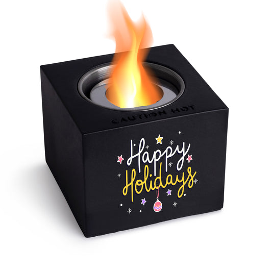 Indoor/Outdoor Tabletop Fire Pit - "Happy Holidays"