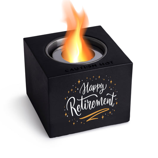 Indoor/Outdoor Tabletop Fire Pit - "Happy Retirement"