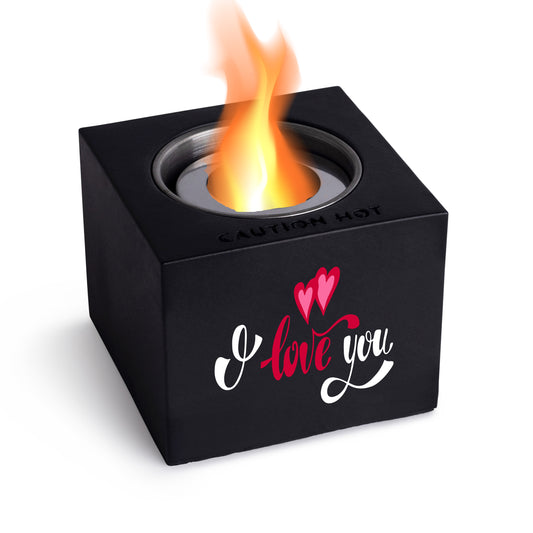 Indoor/Outdoor Tabletop Fire Pit - "I love you"