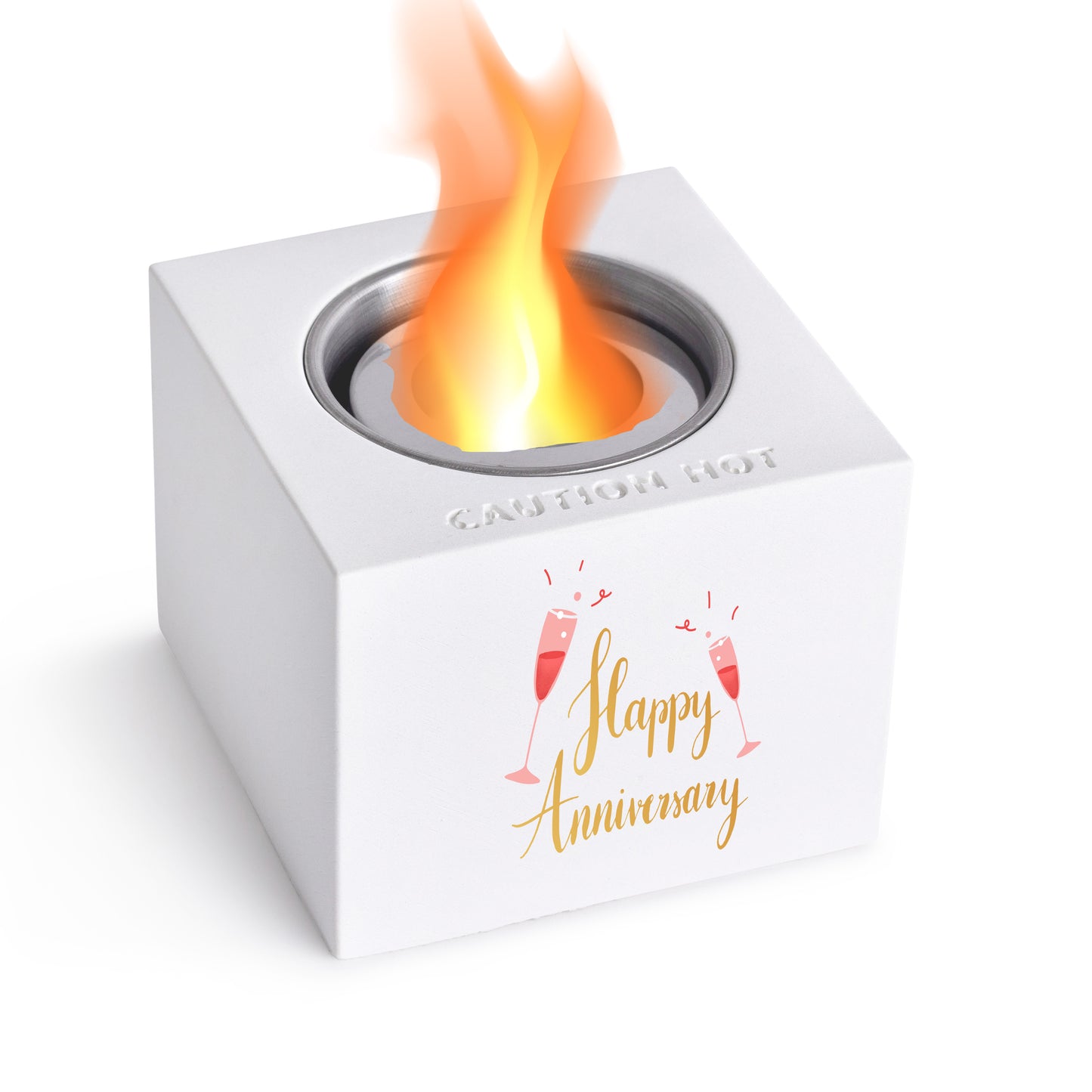 Indoor/Outdoor Tabletop Fire Pit - "Happy Anniversary"