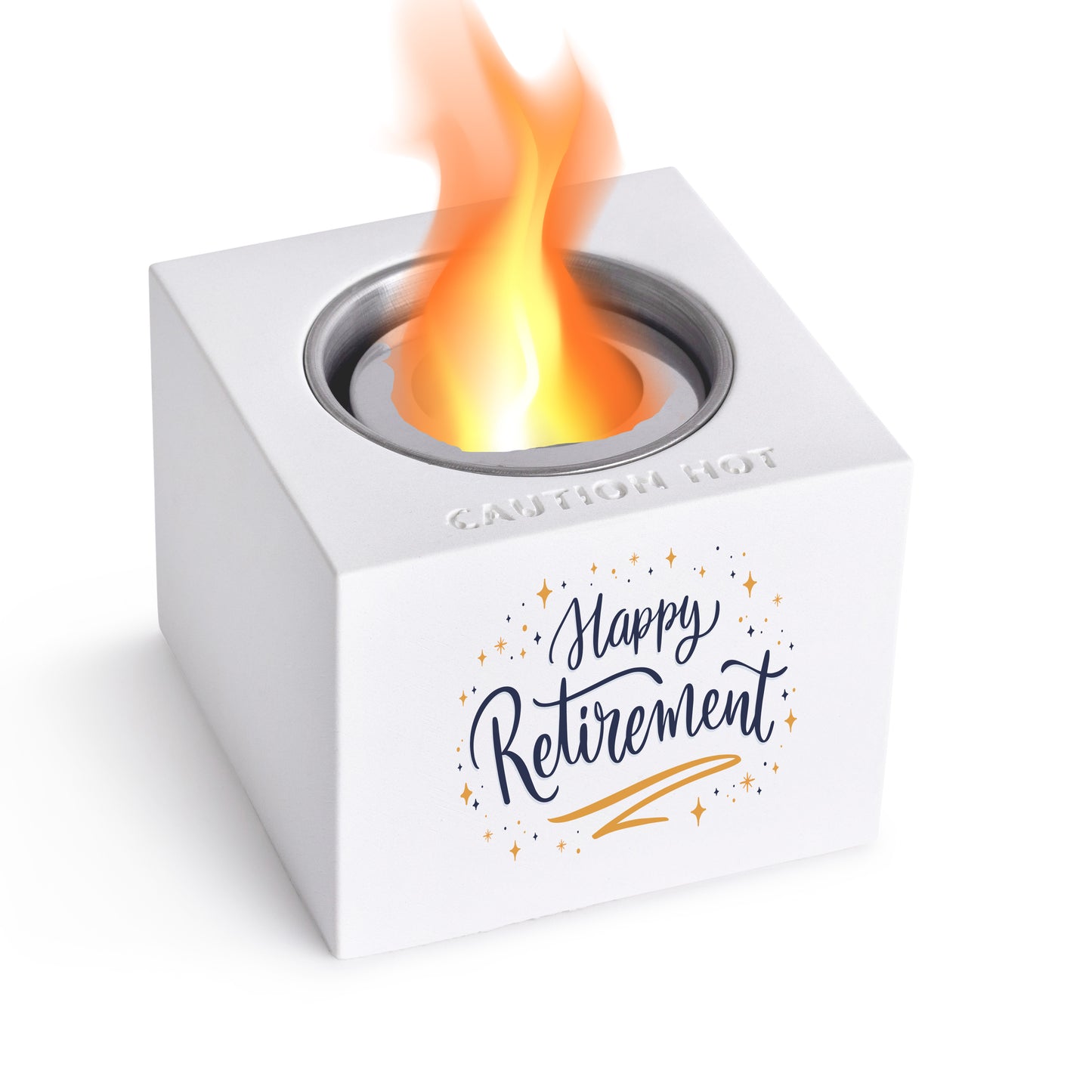 Indoor/Outdoor Tabletop Fire Pit - "Happy Retirement"