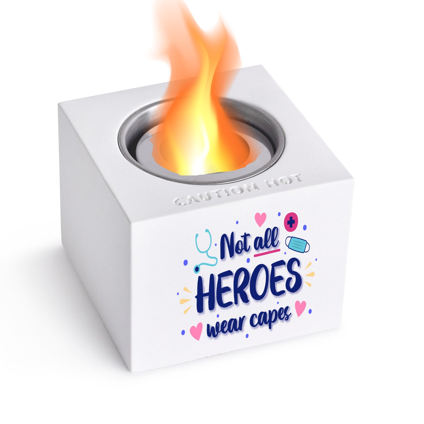 Indoor/Outdoor Tabletop Fire Pit - "Not all heroes wear capes"