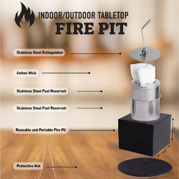 Indoor/Outdoor Tabletop Fire Pit - "BEST DAD EVER"